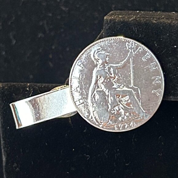1924 Half Penny Coin Tie Clip - Picture 6 of 7